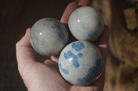 Polished Blue Spotted Spinel Quartz Spheres  x 6 From Madagascar - Toprock Gemstones and Minerals 