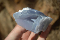 Natural Etched Blue Chalcedony Specimens  x 12 From Nsanje, Malawi