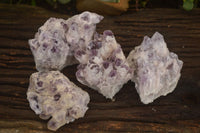 Natural Sugar Amethyst Clusters  x 4 From Solwezi, Zambia