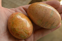 Polished Peachy Runestone Feldspar Gallets x 12 From Kings Ranch, Zimbabwe - TopRock