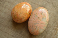 Polished Peachy Runestone Feldspar Gallets x 12 From Kings Ranch, Zimbabwe - TopRock