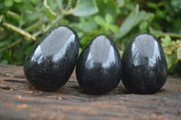 Polished Schorl Black Tourmaline Eggs  x 6 From Madagascar - Toprock Gemstones and Minerals 