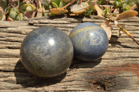 Polished Blue Lazulite Spheres  x 3 From Madagascar - TopRock