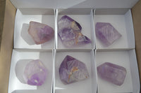 Polished Stunning Window Amethyst Crystals x 6 From Ankazobe, Madagascar