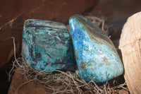 Polished Blue Shattuckite Free Forms  x 12 From Kaokoveld, Namibia - Toprock Gemstones and Minerals 