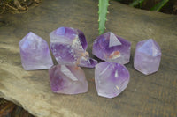 Polished Stunning Window Amethyst Crystals x 6 From Ankazobe, Madagascar