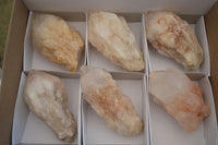 Natural Highly Selected Pineapple Candle Quartz Crystals  x 6 From Madagascar - Toprock Gemstones and Minerals 