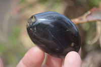 Polished Schorl Black Tourmaline Galet / Palm Stones x 20 From Madagascar