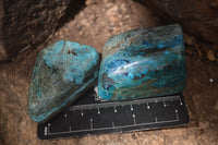 Polished Blue Shattuckite Free Forms  x 12 From Kaokoveld, Namibia - Toprock Gemstones and Minerals 