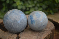 Polished Blue Spotted Spinel Quartz Spheres  x 6 From Madagascar - Toprock Gemstones and Minerals 