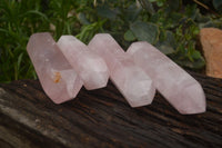 Polished Double Terminated Pink Rose Quartz Points  x 4 From Ambatondrazaka, Madagascar - TopRock