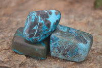 Polished Blue Shattuckite Free Forms  x 12 From Kaokoveld, Namibia - Toprock Gemstones and Minerals 