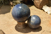 Polished Blue Lazulite Spheres  x 3 From Madagascar - TopRock