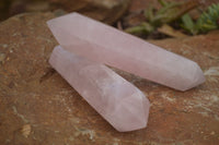 Polished Double Terminated Pink Rose Quartz Points  x 4 From Ambatondrazaka, Madagascar - TopRock