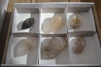 Polished Rare Inclusion Quartz Points x 6 From Madagascar