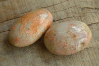 Polished Peachy Runestone Feldspar Gallets x 12 From Kings Ranch, Zimbabwe - TopRock