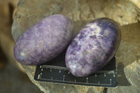 Polished Purple Lepidolite Free Forms  x 6 From Zimbabwe