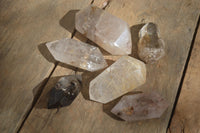 Polished Rare Inclusion Quartz Points x 6 From Madagascar