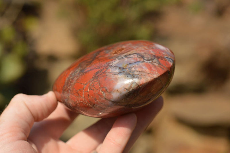 Polished Red Jasper Standing Free Forms x 3 From Madagascar