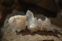 Natural Small Mixed Quartz Clusters  x 35 From Madagascar