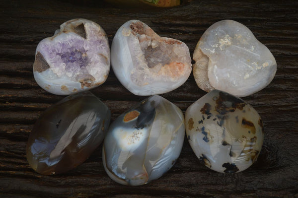 Polished Agate Free Forms  x 6 From West Coast, Madagascar