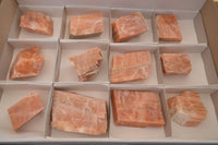 Natural New Sunset Orange Calcite Specimens  x 12 From Spitzkop, Namibia