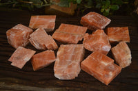 Natural New Sunset Orange Calcite Specimens  x 12 From Spitzkop, Namibia