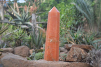 Polished Orange Twist Calcite Tower x 1 From Maevantanana, Madagascar