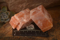 Natural New Sunset Orange Calcite Specimens  x 12 From Spitzkop, Namibia