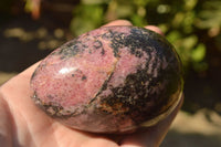 Polished Pink & Black Rhodonite Eggs & One Heart x 4 From Madagascar - TopRock