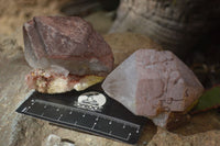 Natural Etched Hematoid Quartz Crystals  x 12 From Ambositra, Madagascar