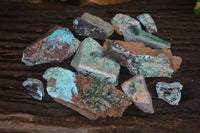 Natural Drusy Coated Chrysocolla & Malachite Dolomite Specimens x 9 From Likasi, Congo