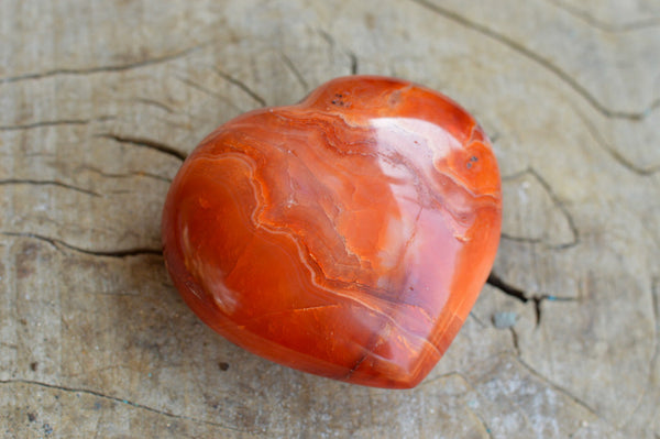 Polished Large Carnelian Agate Hearts  x 4 From Madagascar - TopRock