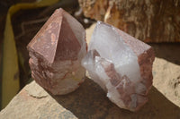 Natural Etched Hematoid Quartz Crystals  x 12 From Ambositra, Madagascar