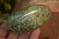 Polished  Green Chrysoprase Standing Free Forms  x 6 From Ambatondrazaka, Madagascar