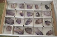 Polished Window Amethyst Point With Hints Of Smokey Quartz x 20 From Ankazobe, Madagascar