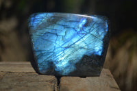 Polished Stunning Labradorite Standing Free Forms With Intense Full Face Flash  x 2 From Tulear, Madagascar