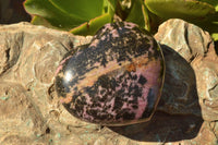 Polished Pink & Black Rhodonite Eggs & One Heart x 4 From Madagascar - TopRock