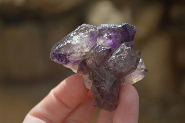 Natural Extra Large Smokey Amethyst Skeletal / Sceptre Crystals  x 6 From Chiredzi, Zimbabwe