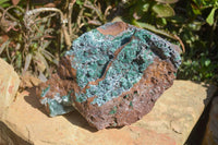 Natural Drusy Coated Ball Malachite On Dolomite Specimen x 1 From Likasi, Congo