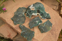 Natural Rough Emerald Mtorolite Specimens  x 5 From Zimbabwe