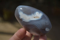 Polished Banded Agate Standing Free Forms  x 6 From West Coast, Madagascar