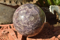 Polished Purple Lepidolite Spheres x 2 From Madagascar - TopRock