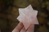 Polished Gemmy Rose Quartz Merkabah Stars x 6 From Madagascar