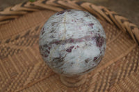 Polished Rubellite Pink Tourmaline Matrix Sphere x 1 From Madagascar