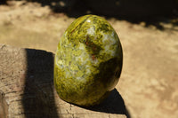 Polished Green Opal Standing Free Forms  x 2 From Antsirabe, Madagascar - TopRock