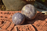 Polished Purple Lepidolite Spheres  x 6 From Madagascar - TopRock