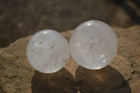 Polished Clear Quartz Crystal Balls x 6 From Madagascar