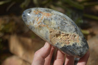 Polished Dendritic Opal Standing Free Forms  x 3 From Moralambo, Madagascar