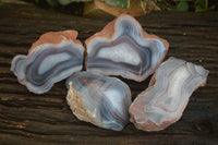 Polished Banded River Agate Nodules  x 4 From Sashe River, Zimbabwe - Toprock Gemstones and Minerals 